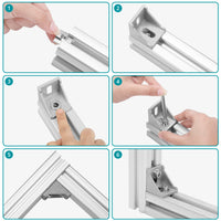 1 x RAW Customer Returns Belle Vous 81 Piece 4040 Series Aluminum Corner Bracket and Connector Set - 40 x 40mm, 8mm Slot - Connectors for Silver L-Shaped Extrusion Profiles and T-Nuts Screws - Corner Brackets - RRP €17.49