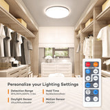 1 x RAW Customer Returns Matane LED ceiling light with radar motion detector, 18W ceiling lamp with remote control, IP54 waterproof bathroom lamp motion sensor, 4000K white for hallway, stairs, toilet, garage, basement, balcony 22cm - RRP €33.26