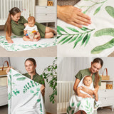 1 x RAW Customer Returns ODOXIA Baby Milestone Blanket in German DE Monthly Photo Blanket Unisex Leaves Theme Personalized Baby Shower Gift for New Moms Baby Blanket Frame Included - RRP €10.07