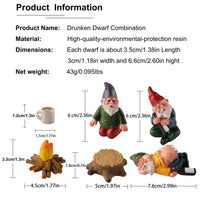 1 x Brand New YARCHONN Miniature Garden Gnomes Elf Ornament 6 Set Fairy Garden Statues Decoration Outdoor Resin Funny Gnome for Patio Yard Lawn Indoor Outdoor Home Garden Decoration. - RRP €20.4