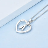 1 x Brand New JO WISDOM Women s Heart Silver 925 Necklace Pendant 26 Letters R Alphabet Initial with 3A Zirconia, Personalized Jewelry for Mother Daughter Women Girls - RRP €48.4