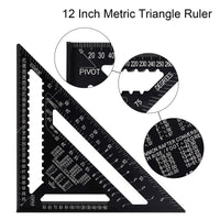 1 x RAW Customer Returns metagio Pack of 2 carpenter s squares 12 inches and 7 inches, 45 90 degree thickened triangle protractor, metric carpenter s square, multifunctional scribing tool for carpenters, roofers, engineers - RRP €22.99