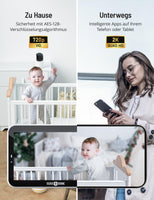 1 x RAW Customer Returns PARIS RH NE Baby Monitor with 2 Cameras, 5 WiFi Baby Monitor with APP, 2K UHD, Night Light, Motion Cry Detection, Temperature and Humidity Monitoring, Lullaby - RRP €199.99