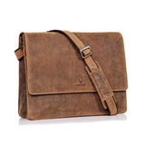 1 x RAW Customer Returns DONBOLSO Barcelona Messenger Bag I Leather Laptop Shoulder Bag I Notebook Briefcase with Accessory Space I Leather Men s and Women s Bag I Vintage Brown - RRP €114.95