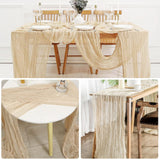 1 x RAW Customer Returns Table Runner Beige, 4 Pack Table Runner Cheesecloth, 90 x 300 cm Rustic Gauze Fabric Boho Table Runner, Cheesecloth Table Runner for Weddings Bridal Shower Decorations Table Decoration - RRP €23.18