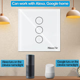 1 x RAW Customer Returns HeuxGir Smart WiFi Touch Sensor Light Switch, 86 86mm Light Switch with Glass Panel and Status LED Works with Alexa Tuya Google Home 2.4 GHz Neutral Line Required - RRP €18.98