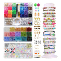 6 x Brand New Ventouse Beaded Bracelets Friendship Bracelet Making Set, 49 Colors Clay Beads for Threading, Colorful Mini Glass Beads 6mm Heishi Beads 7320 Pieces for Diy Bracelet Jewelry Making Kit - RRP €120.96