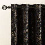 1 x RAW Customer Returns MIULEE Curtains Black Gold Velvet Curtains Curtains with Eyelets Loops Gold Curtains Curtain for Bedroom Living Room Velvet Curtains Set of 2 140 x 280 cm W x H Black - RRP €46.01