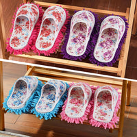 3 x RAW Customer Returns WPAJIRZO 4x Mop Shoes Microfiber Cleaning Slippers Floor Cleaning Slippers Washable Reusable Mop Shoes for Bathroom Office Kitchen Floral Pattern Size 40-42 - RRP €81.66