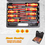 1 x RAW Customer Returns CCLIFE 9 pcs VDE insulated screwdriver set including voltage tester slotted PH PZ set - RRP €19.91