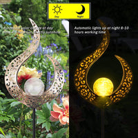 1 x RAW Customer Returns Solar lamp for outdoors, 2 metal hollow out LED stake decorative garden stake stand solar light outdoors solar torch garden solar flame light IP65 garden decoration for patio, path, yard, lawn - RRP €29.23