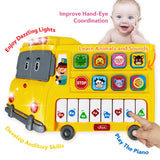 1 x Brand New S C Baby Musical School Bus Toy Educational Learning Musical Piano Toy for Toddlers w Lights and Sounds Preschool Electronic Learning School Bus Toy - RRP €24.31