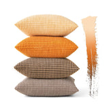 1 x RAW Customer Returns MIULEE Set of 4 cushion covers, decorative cushion covers, corduroy velvet sofa cushion, decorative cushion,  couch cushion, decorative cover for sofa, couch, living room, bedroom, office, 40 x 40 cm, orange series - RRP €24.99