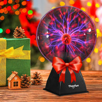 1 x RAW Customer Returns Theefun 20cm Magic Plasma Ball, Luminous Ball Electrostatic Ball Touch Sensitive Lightning Ball, Flashing Educational Toy Physics Flash Light Plasma Lamp Sphere Light Effects, Red - RRP €43.36