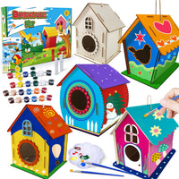 2 x RAW Customer Returns Heyzeibo birdhouse kit for children - DIY set of 5 craft sets for children to build and paint, bird box crafts Easter gifts for girls boys toddlers - RRP €43.24