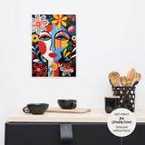 1 x RAW Customer Returns Studio Moien Blooming Aura Modern Colorful Framed Poster - 1 Art Print in Colors, Typography, Woman - Wall Art - Black Wooden Frame - 250 g m2 Matt Museum Quality DIN A4 21 x 29.7 cm  - RRP €49.82