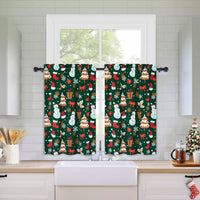 1 x Brand New LuxFocus Christmas Kitchen Curtains, Christmas Snowman Decorations Short Row Curtains for Kitchens Christmas Party Cafe Kitchen Curtains Bathroom Living Room Window Curtains Green 26 x 24 inch - RRP €6.04