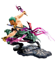 1 x RAW Customer Returns JAW REX One Piece Anime Roronoa Zoro Figure 15cm Pirate Hunter Roronoa Zoro Figure, Santoryu Three Sword Style - RRP €20.16