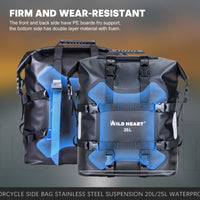 1 x RAW Customer Returns WILD HEART Motorcycle Side Bag Stainless Steel Suspension Bag Waterproof Saddle Bags 20L 25L Waterproof Pianner Bag Wear-resistant General Purpose Accessories Black TPU, 25L,One PCS  - RRP €85.0