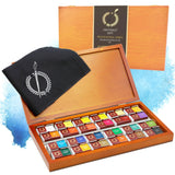 1 x RAW Customer Returns Pinturale High Pigmentation Professional Watercolor Set Professional Watercolor Paint Set Includes 24 Large Colors, Wooden Box and Cloth Artist Quality Watercolors - RRP €49.99