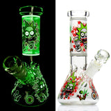 1 x Brand New REANICE Bong Glass Set 14.5mm Bowl High 20cm Mini Beaker Bongs Luminous Bubbler Pipe - -  - RRP €37.3