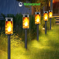 1 x RAW Customer Returns nipify solar lamps for outdoor garden, 4 pieces solar lights garden with realistic flame effect, IP65 waterproof auto on off solar lights garden decoration for lawn, patio, yard, gifts - RRP €31.99