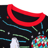 1 x RAW Customer Returns Freshhoodies Christmas Jumper with Lighting Unisex Funny Alpaca Knitting Pattern Ugly Jumper Autumn Winter Long Sleeves Black Christmas Knitted Jumper Christmas Sweater XL - RRP €33.26