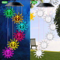 1 x RAW Customer Returns JIAUFU Solar Wind Chime Sunflower, Color Changing LED Hanging Light Solar Lights, Lawn Garden Decoration, Wind Chime for Garden Decoration Outdoor, Yard, Patio and Home Decoration - RRP €19.15