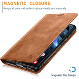 1 x RAW Customer Returns AFARER Simple Style Wallet Phone Case Compatible with Samsung Galaxy S21 Ultra 5G Folding Leather Case Shockproof Protection with Card Holder Stand - Brown - RRP €18.14