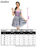 1 x RAW Customer Returns Clearlove Dirndl ladies midi 3-piece traditional dress for Oktoberfest, Carnival, THREE pieces dress, blouse, apron REUSABLE packaging , gray-lace, 34 - RRP €73.61