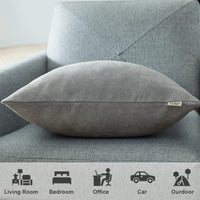 1 x RAW Customer Returns Topfinel cushion cover 30 x 50 cm gray set of 2 fluffy chenille decorative living room cushion covers sofa cushion decorative cushion cuddly cushion decorative cushion for sofa bed garden balcony outdoor - RRP €15.85