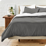 1 x RAW Customer Returns Bare Home Duvet Cover Set - Premium 1800 - Extra Soft Duvet Cover Set - Lightweight, Breathable and Cooling - Wrinkle, Fade and Stain Resistant 155 x 220 80 x 80 x 2, Dark Grey  - RRP €22.06