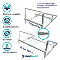 2 x RAW Customer Returns SAVOLAR solar module bracket balcony power plant up to 55.6 cm 22 inches angle adjustable 0-90 , robust tilt brackets for solar panel fastening photovoltaic system, balcony power plant bracket - RRP €47.98