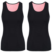 1 x Brand New Pack of 2 women s inner fleece tank tops sleeveless thermal underwear thermal undershirt cotton thermal shirts black, M  - RRP €20.99