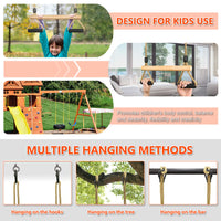 1 x RAW Customer Returns Trapeze Swing, Children s Wooden Multifunctional Adjustable Swing with Soft Sponge Handle Indoor Outdoor Children s Trapeze Swing up to 100 kg 42cm  - RRP €26.99