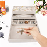 1 x RAW Customer Returns Belle Vous Jewelry Tray Cream Drawer Insert Jewelry Pack of 4 - 35.3 x 24.2 cm - Jewelry Storage System - Removable Sections for Necklaces, Rings, Bracelets Earrings - RRP €25.99