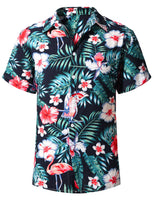 1 x RAW Customer Returns heekpek Hawaii Shirt Men Summer Hawaii Shirt Short Sleeve Beach Casual Shirts Resort Shirt with Palm Flowers Hawaiian Print, Black with Flower, XXL - RRP €20.99