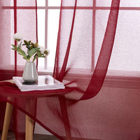 1 x RAW Customer Returns MIULEE Set of 2 Sheer Voile Curtains with Eyelets Transparent Curtain Made of Voile Polyester Eyelet Curtain Transparent Living Room Airy Decorative Curtain for Bedroom 140 X 225 cm W x H , Red - RRP €24.32