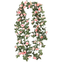 1 x RAW Customer Returns Jewlri 4 pieces 220 cm artificial rose garlands artificial flowers silk flowers flower garland champagne roses hanging for wedding garden party house wedding car decoration champagne - RRP €20.5