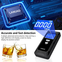 1 x RAW Customer Returns LAMJAD Breathalyzer Breathalyzer with 10 Mouthpieces and Digital LCD Screen Semiconductor Sensors, Police Accurate Breathalyzer for Personal and Professional Use - RRP €30.24