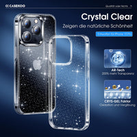 1 x RAW Customer Returns CASEKOO Crystal Clear Case for iPhone 15 Pro, CRYS-Gel Anti Yellow Patent Indestructible Military Protection Shockproof Scratch-Resistant Protective Case Transparent Case Thin Mobile Phone Case iPhone 15 Pro - Glitter - RRP €21.17