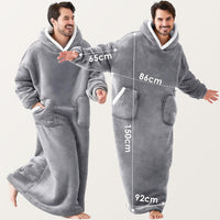 1 x RAW Customer Returns EHEYCIGA Giant Hoodie Blanket, Warm and Soft Wearable Blanket, Blanket Hoodie Suitable for Women, Men, Adults, Teenagers, 92x150cm, Grey - RRP €31.46