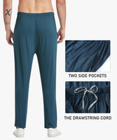 1 x RAW Customer Returns MoFiz Men s Modal Pajama Long Pants Soft Trousers with Pockets 2 Piece Blue Black M - RRP €33.99