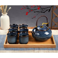 1 x RAW Customer Returns DUJUST Japanese Porcelain Tea Set, Unique Chinese Tea Set, Light Blue - RRP €57.99