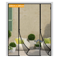 1 x RAW Customer Returns Yotache Magnetic Fly Screen Door, Yotache Insect Screen Double Door Fly Screen 200x240cm Ideal for Sliding Door Balcony Door No Drilling, Can Be Shortened, Black - RRP €42.35