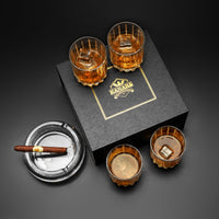 1 x Brand New KANARS Whiskey Glasses Set, Lead-Free Crystal Whiskey Glass, Unique Gift Ideas for Dad Boyfriend Husband Grandpa, Stylish Gift Box, Set of 4, 300 ml - RRP €20.4