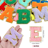 1 x RAW Customer Returns Morcheiong 52pcs Self-Adhesive Chenille Letter Patches A-Z Iron-On Letters for DIY Clothes, Fabrics, Shoes, Bags Multi-Colored  - RRP €19.99