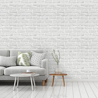 1 x Brand New Hode Gray Brick Effect Self Adhesive Wallpaper, Plastic Roll with Sticky Back, Peel and Stick Wallpaper, Wallpaper for Bathroom Kitchen Bedroom Living Room - RRP €20.4