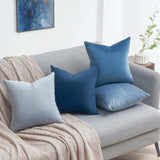 1 x RAW Customer Returns Topfinel cushion covers 50 x 50 cm blue set of 4 velvet cushion covers sofa cushion decorative cushion decorative cushion for sofa bedroom living room fluffy color gradient - RRP €26.21