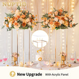 1 x RAW Customer Returns Nuptio Wedding Table Centerpieces for Tables with Acrylic Top - 2 Pieces 80cm Tall Gold Vase for Centerpieces Flower Stand Weddings Party Metal Flower Vases Pillar Stand for Home Decorations - RRP €54.43